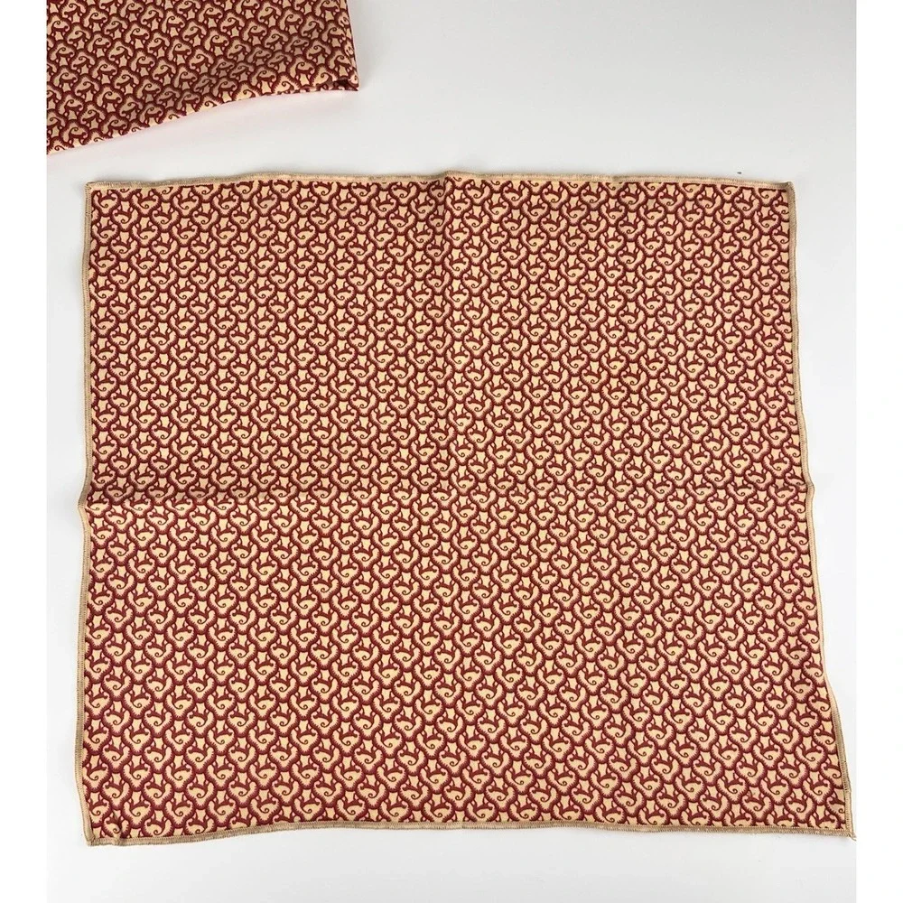 P Kaufmann Fabric Monkey Cloth Napkins SET of 6 Yellow Red Whimsy Maximalist